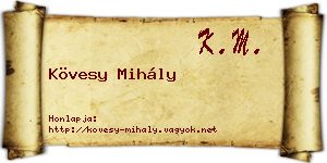 Kövesy Mihály névjegykártya