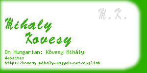 mihaly kovesy business card