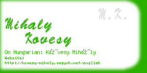 mihaly kovesy business card